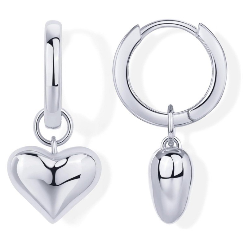 European and American Celebrity Style New Simple Elegant Heart Earrings for Women New Dignified Simple Heart Earrings Accessories