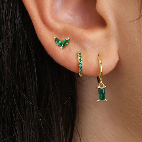 European and American Cross-Border Hot Sale Simple INS Style Elegant Zircon Fresh Women's Fashion Earrings Stud Earrings Jewelry Set