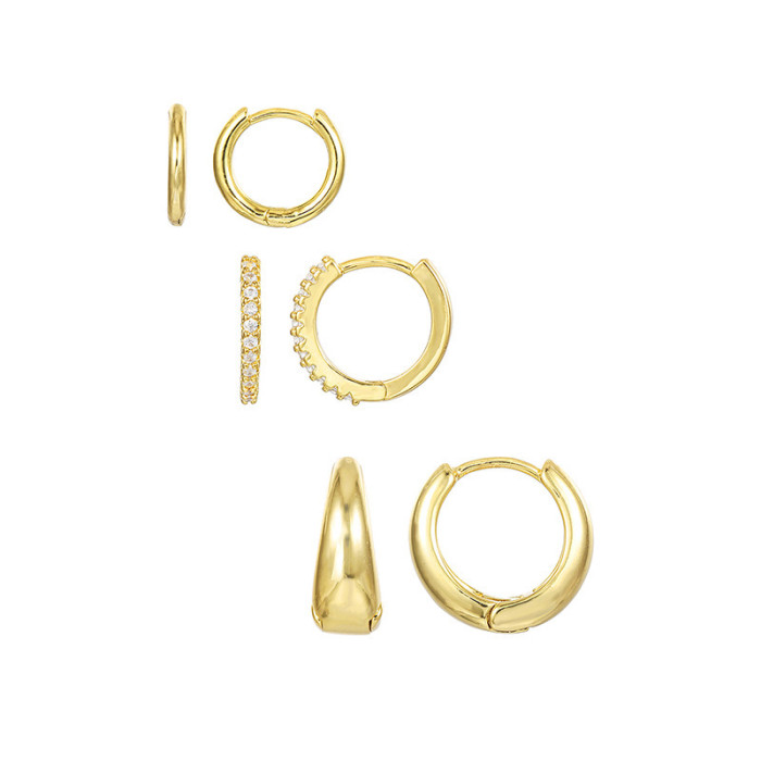 Hot Selling Real Gold Brass Electroplated Water Drop Hoop Earrings Sweet Earrings for Women Cute Earrings Set, Jewelr...