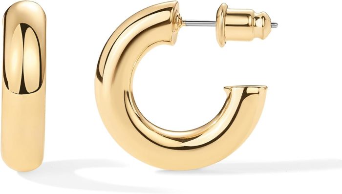 Amazon New Geometric Simple Lightweight Large Open Women's Earrings Fashion Gold Earrings Women's Jewelry