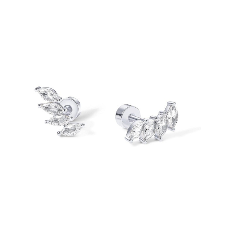 European and American Amazon Bestselling Flat Back Earrings for Women Small Soft Cartilage Cubic Zirconia Stud Earrings Spiral Piercing Fashion Jewelry