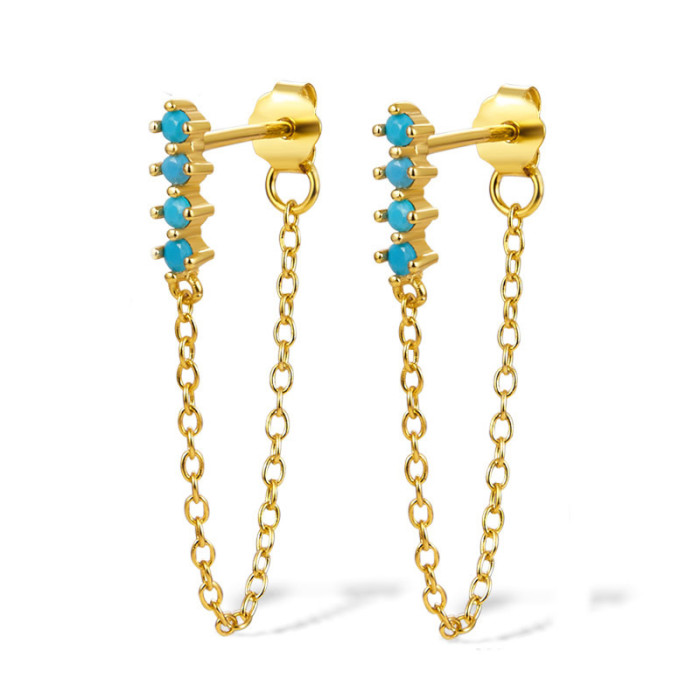 Earrings Row Diamond Micro Inlaid Zircon Earrings Women Light Luxury Niche Fashion High-end Long Tassel Cross-border Earrings