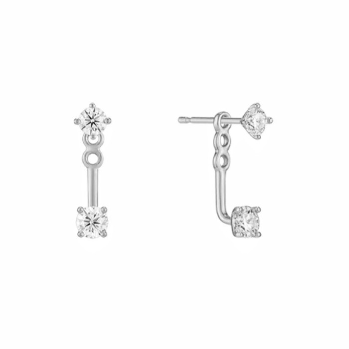 Back Hanging Zircon Earrings Niche Design Sense Temperament Retro Minimalist Style Earrings Two-Way Wear Ear Jewelry...