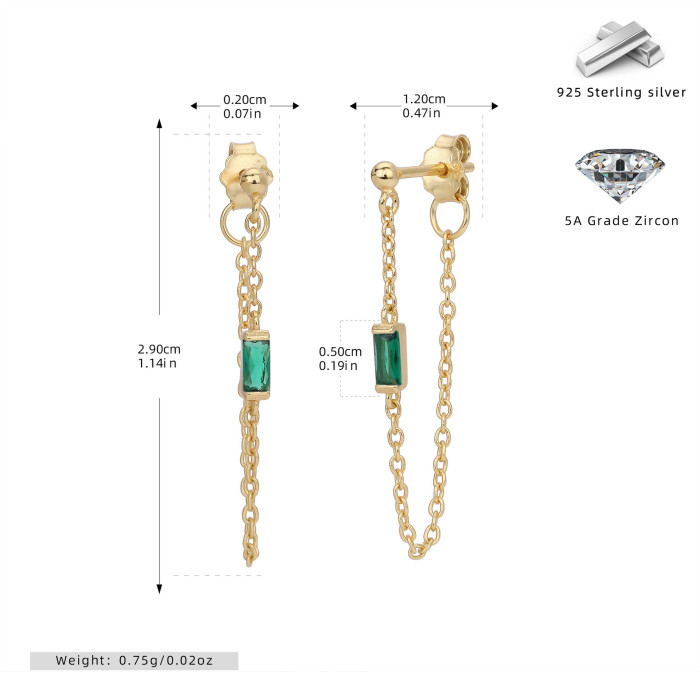 Amazon Overseas Personality a Fashionable Temperament Inlaid Cubic Zirconia Earrings Simple Casual Style Ins Ear Jewelry