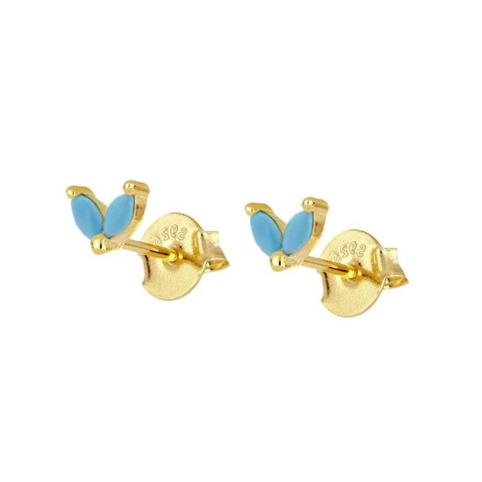 Light Luxury High-End Colorful Zircon Earrings Water Drop Stone-Inlaid Celi French Ear Clips Hot-Selling Women's Je...