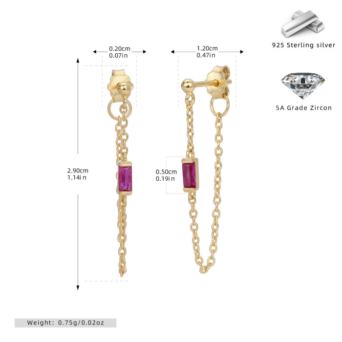 Amazon Overseas Personality a Fashionable Temperament Inlaid Cubic Zirconia Earrings Simple Casual Style Ins Ear Jewelry
