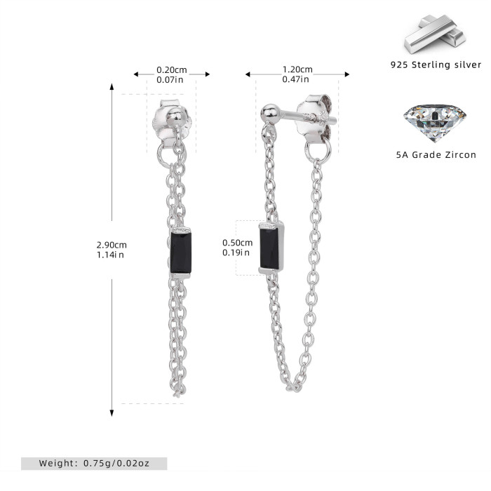 Amazon Overseas Personality a Fashionable Temperament Inlaid Cubic Zirconia Earrings Simple Casual Style Ins Ear Jewelry