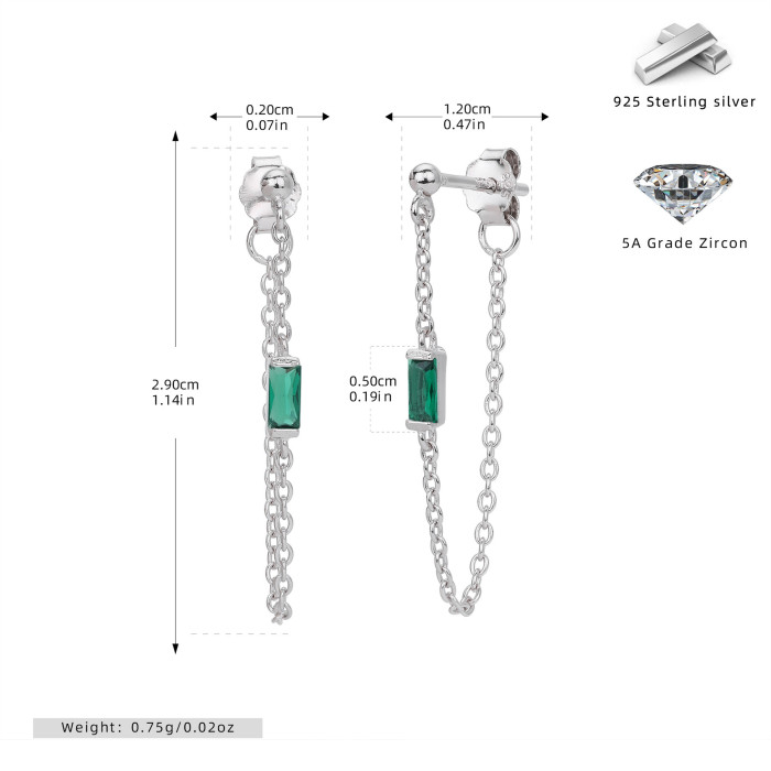 Amazon Overseas Personality a Fashionable Temperament Inlaid Cubic Zirconia Earrings Simple Casual Style Ins Ear Jewelry