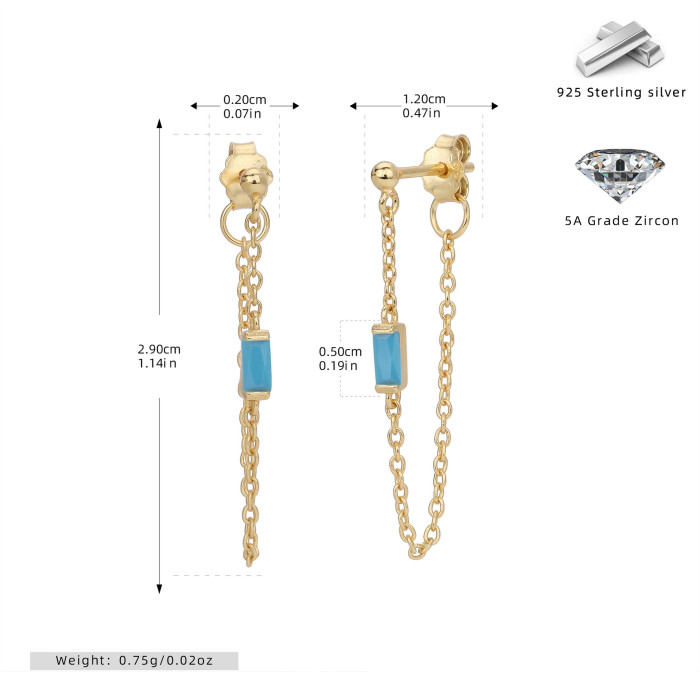 Amazon Overseas Personality a Fashionable Temperament Inlaid Cubic Zirconia Earrings Simple Casual Style Ins Ear Jewelry