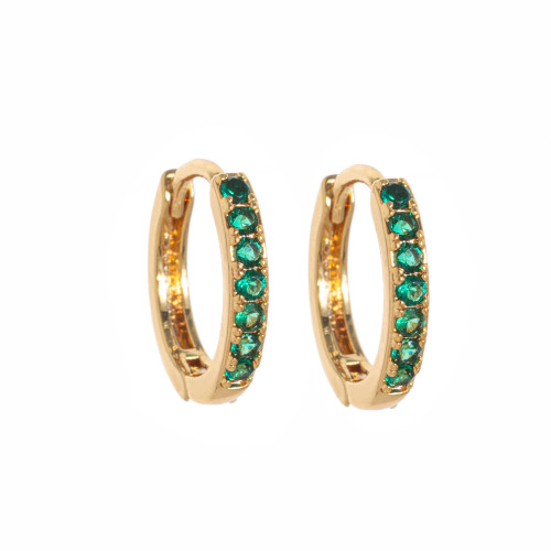 European and American Cross-Border Amazon Best-Selling Colorful Diamond Classic Hoop Earrings Elegant High-End Ear Clips Earrings Accessories