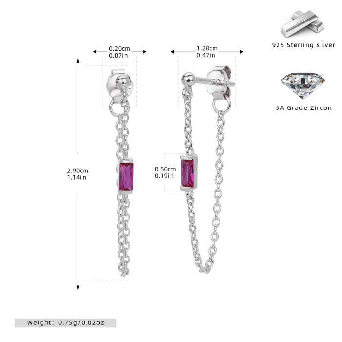 Amazon Overseas Personality a Fashionable Temperament Inlaid Cubic Zirconia Earrings Simple Casual Style Ins Ear Jewelry