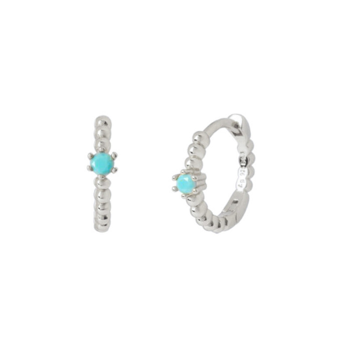 Light Luxury High-End Colorful Zircon Earrings Water Drop Stone-Inlaid Celi French Ear Clips Hot-Selling Women's Je...