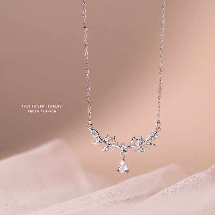 Hot-Selling Laurel Goddess S999 Sterling Silver Wheat Spike High-End Light Luxury Niche Necklace for Women Ins Fashion Versatile Collarbone Chain