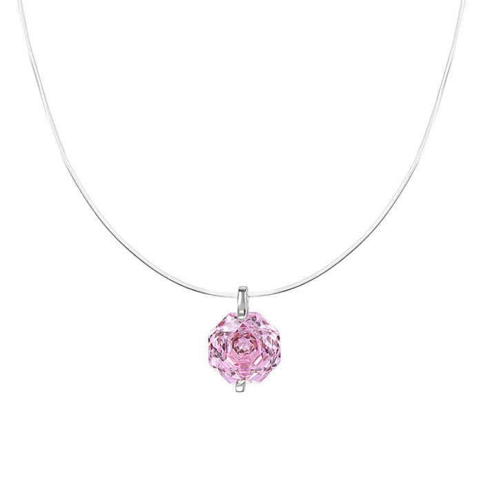 New Mermaid Tears Rose Cut Necklace for Women S925 Sterling Silver Super Sparkling 5A Zircon Elegant Transparent Fish...