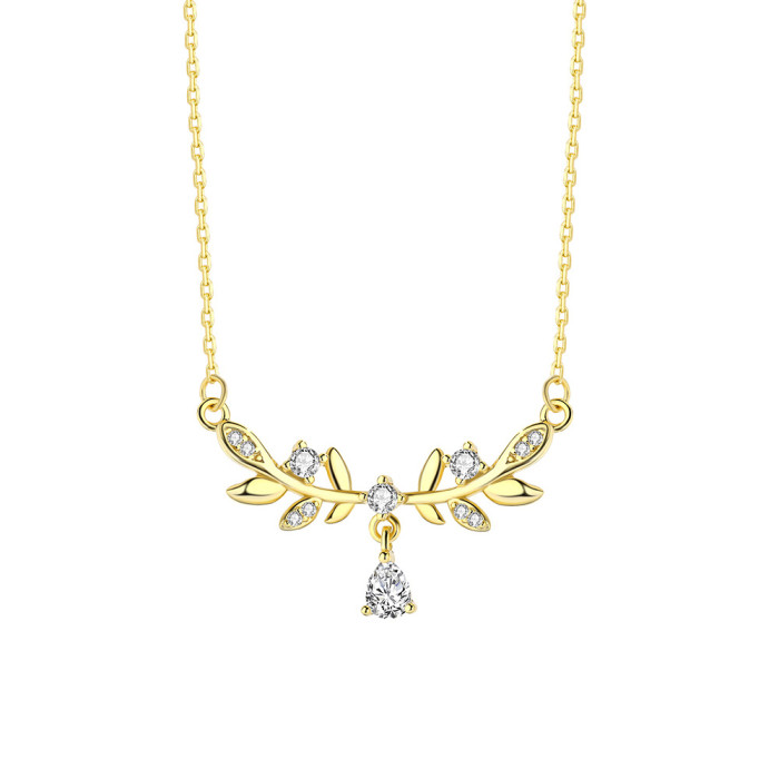 Hot-Selling Laurel Goddess S999 Sterling Silver Wheat Spike High-End Light Luxury Niche Necklace for Women Ins Fashion Versatile Collarbone Chain