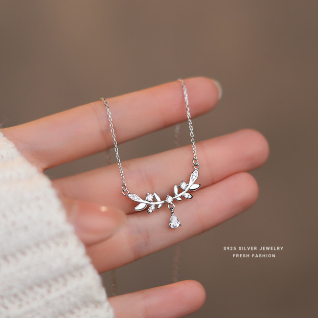 Hot-Selling Laurel Goddess S999 Sterling Silver Wheat Spike High-End Light Luxury Niche Necklace for Women Ins Fashion Versatile Collarbone Chain