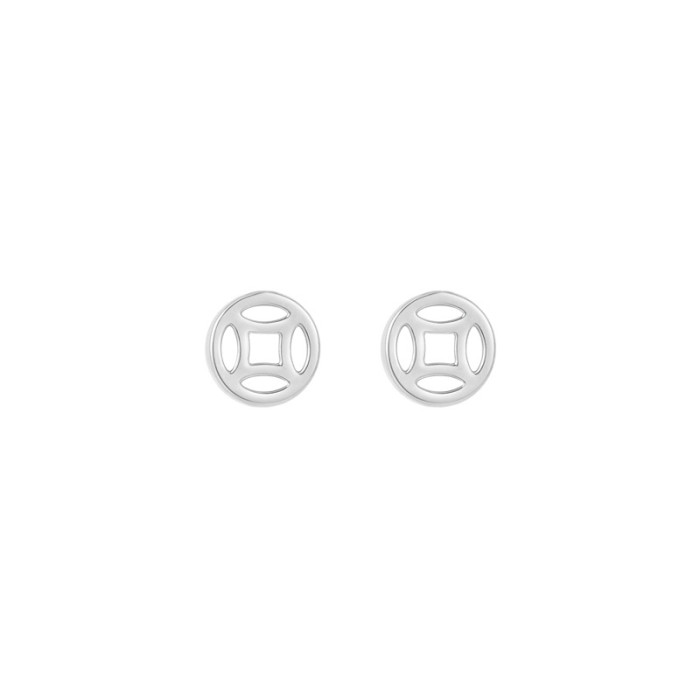 S999 Pure Silver Simple Small Earrings for Women Handmade Forest Style Ear Studs Ear Piercing Jewelry Wholesale
