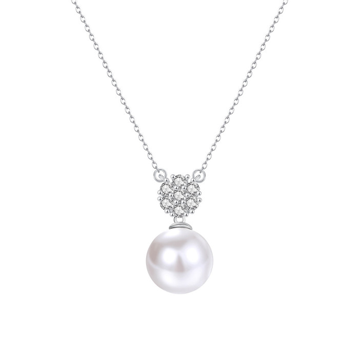 Princess Diana Style Pearl Necklace S999 Sterling Silver Starry Sky French Elegant Light Luxury High-end Sense Shijia Pearl Collarbone Chain