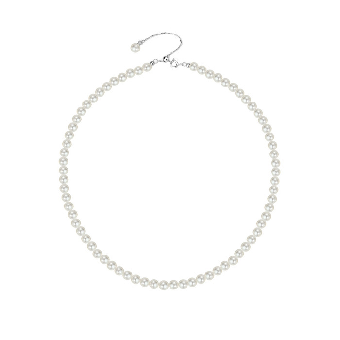 Fever Same Style French Retro Light Luxury Shijia Pearl Necklace for Women S925 Sterling Silver Niche Versatile Elegant Collarbone Chain