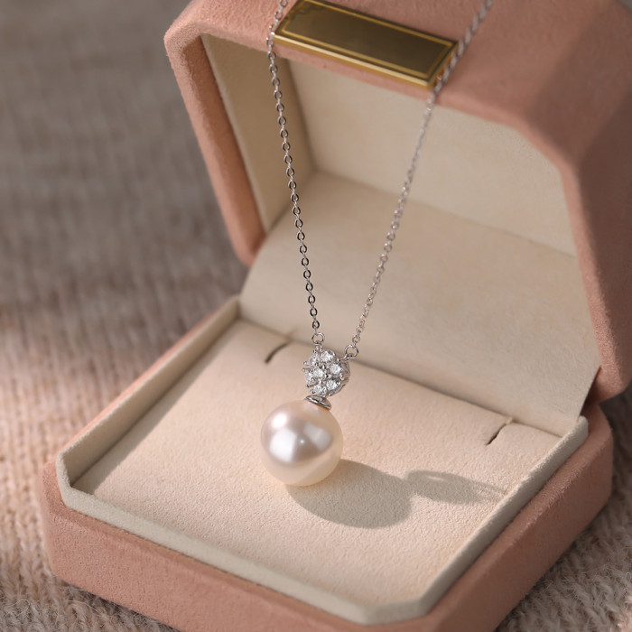 Princess Diana Style Pearl Necklace S999 Sterling Silver Starry Sky French Elegant Light Luxury High-end Sense Shijia Pearl Collarbone Chain