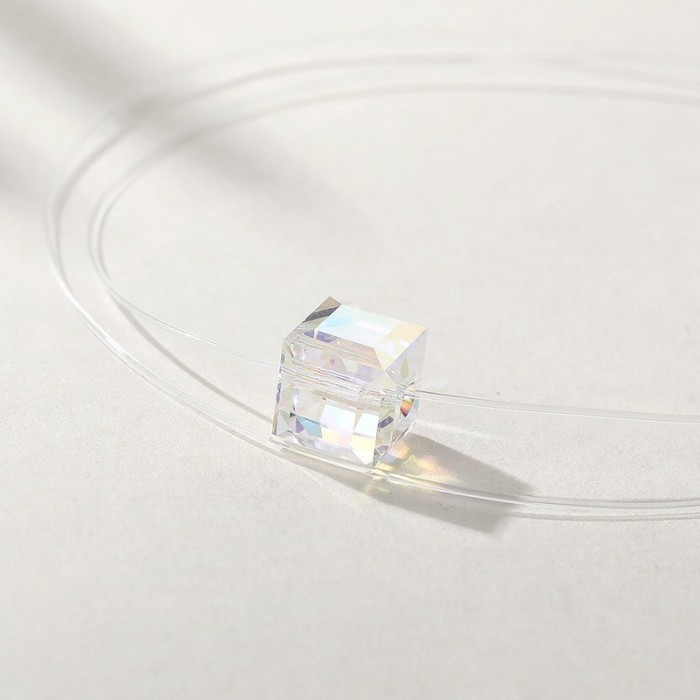 S925 Sterling Silver Moissanite Necklace Transparent Fishing Line Round Bead Zircon Pendant for Women Fresh Collarbone Chain