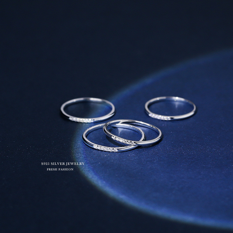 S925 Sterling Silver Niche Design Closed Plain Band Ring for Women Korean and Japanese Light Luxury Niche Simple Basic Jewelry Wholesale