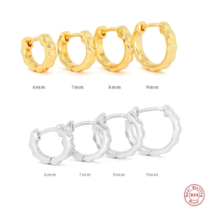 S925 Sterling Silver Minimalist INS Smooth Exquisite Hoop Earrings Hot Selling Cool Style High-end Sense Ear Cuff Ear...