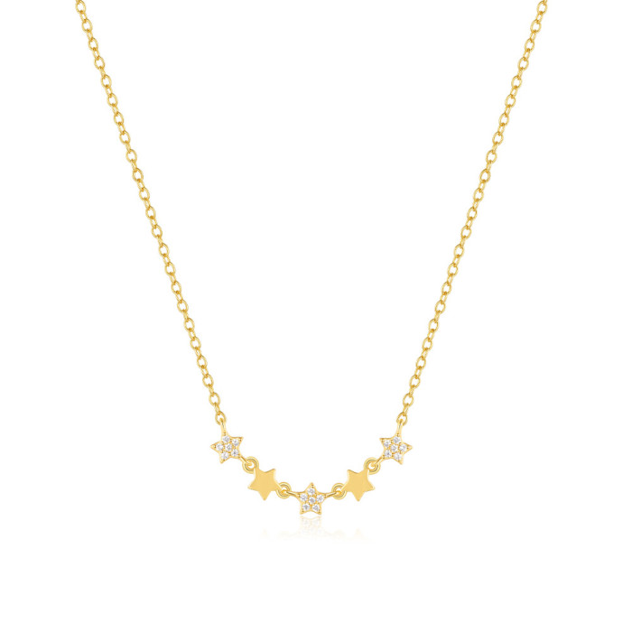 S925 Sterling Silver Starry Sky Pendant Collarbone Chain European and American Hot Selling Light Luxury Unique Niche Design Necklace for Women