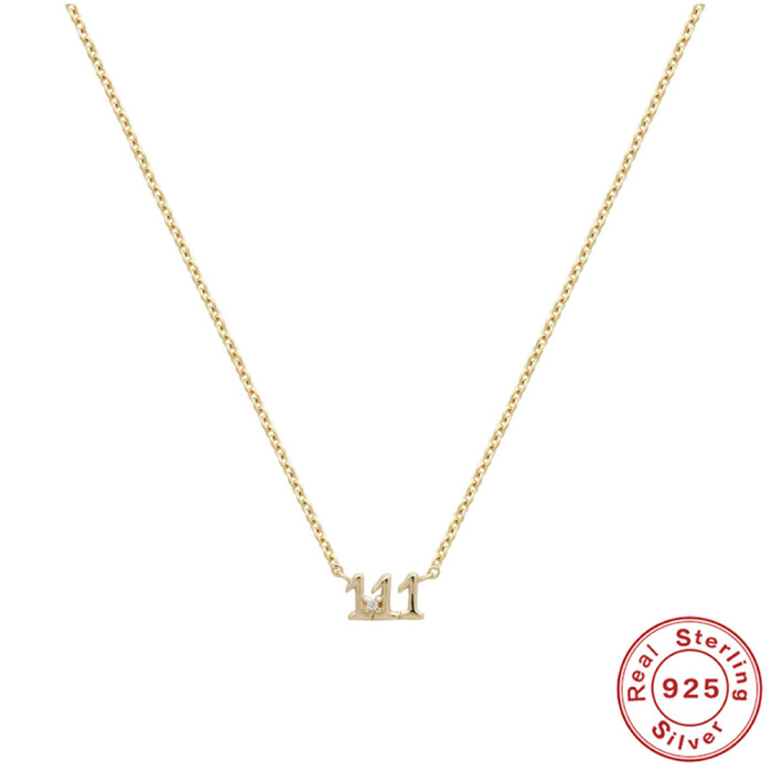 925 Sterling Silver New Angel Number Collarbone Necklace Jewelry Hot Selling Light Luxury Niche Collarbone Chain Jewe...