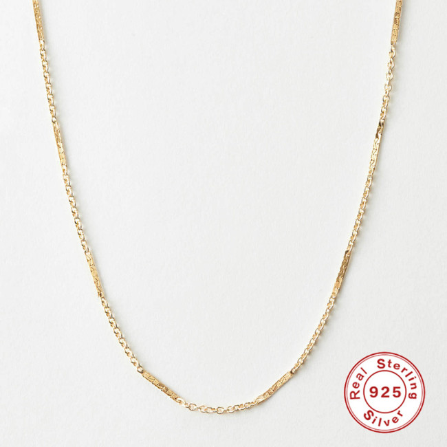 S925 Sterling Silver INS Simple Everyday Versatile Collarbone Necklace Korean Design Personality Internet Celebrity S...