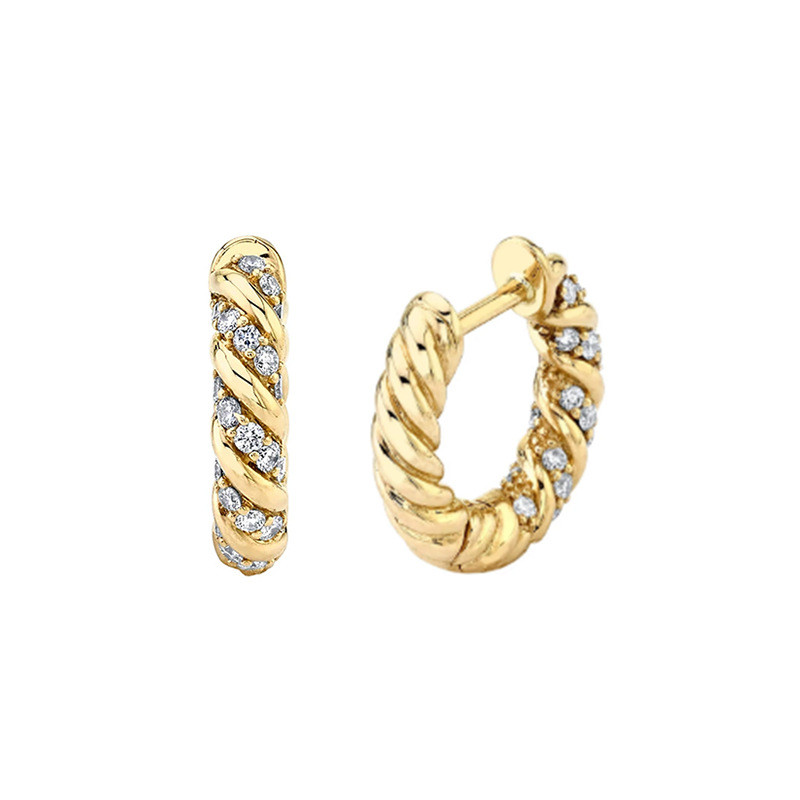 ROXI Hot-Selling Ins Style Creative Spiral Twist Diamond Hoop Earrings European and American Trendy Exaggerated Ear Jewelry