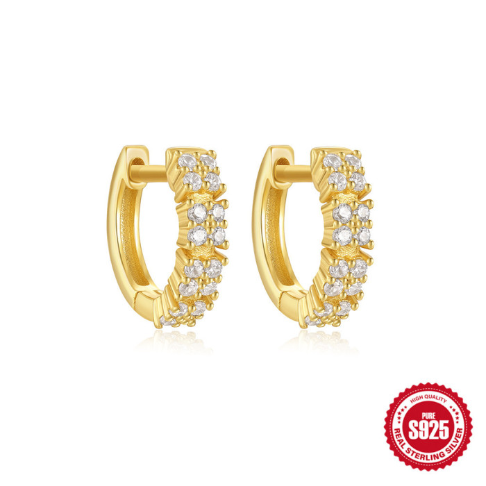 S925 Sterling Silver Four-Pointed Star Oil Drop Imitation Enamel Hoop Earrings Hot Selling Light Luxury Petal Inlaid...