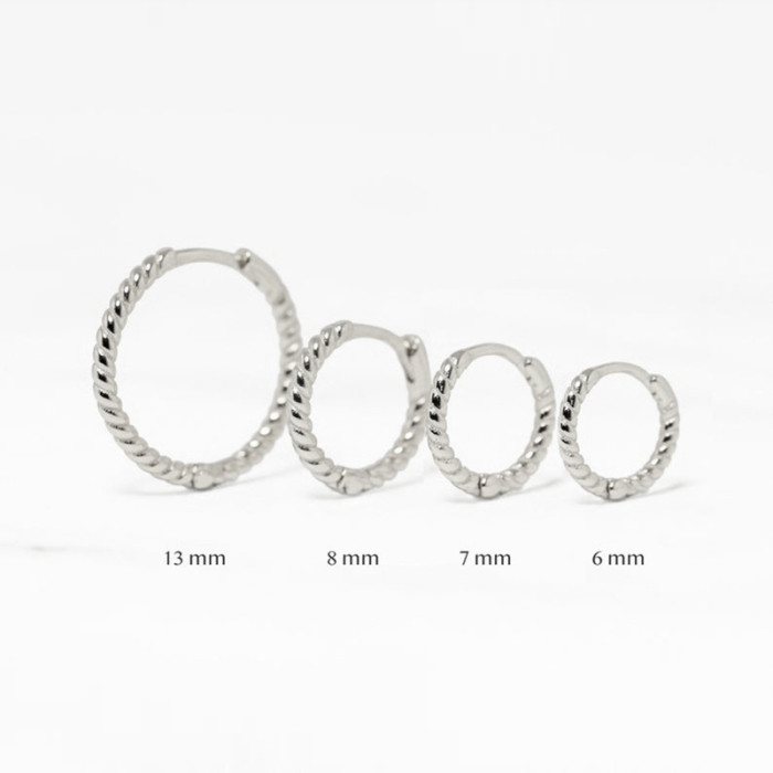 Hot-Selling S925 Sterling Silver Trendy Braided Earrings Creative Simple Personality Circle Gold Plated Stud Earrings...