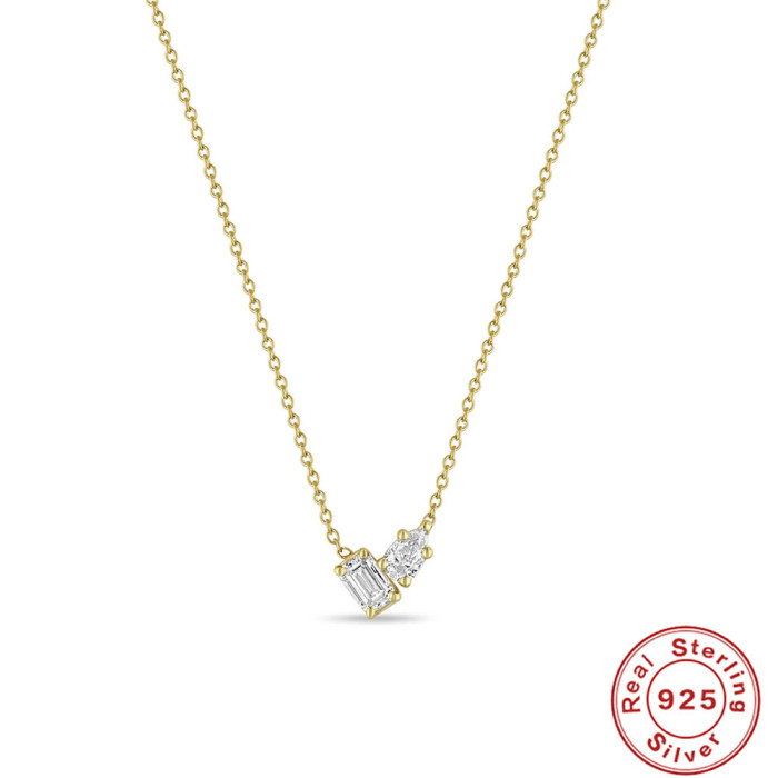 S925 Sterling Silver Small Clear Inlaid Diamond Five-Pointed Star Lightning Collarbone Necklace Korean and Japanese TikTok Same Style Inlaid Diamond Exquisite Necklace
