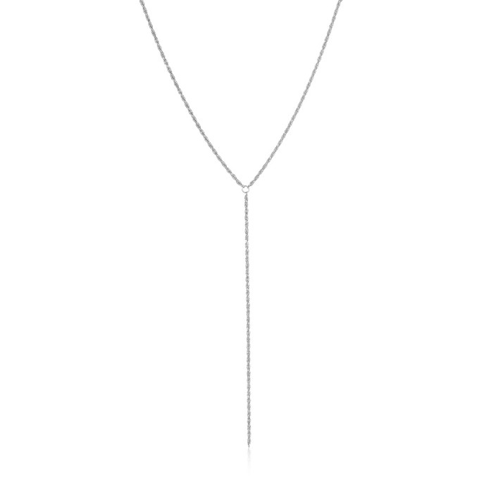 S925 Sterling Silver Y-shaped Daily Wear Necklace for Women, Collarbone Chain, European and American Cross-border INS Simple Collarbone Necklace Jewelry