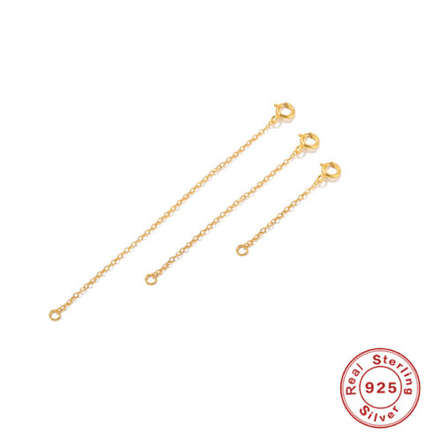S925 Sterling Silver Bracelet Necklace Extension Chain 1 Inch 2 Inch 3 Inch Set of 3 Decorative Accessories
