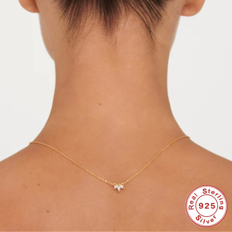 S925 Sterling Silver Personalized Marquise Diamond Women's Collarbone Necklace European and American Hot Selling INS Light Luxury Elegant Collarbone Chain for Women