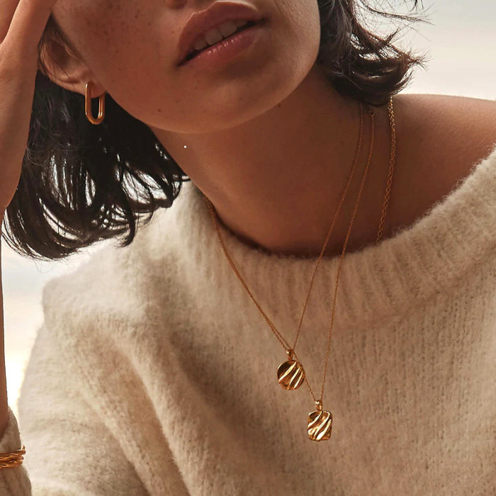 S925 Sterling Silver Light Luxury Irregular Initial Collarbone Necklace European and American Cross-Border Hot-Selling French Retro Pearl Necklace for Women
