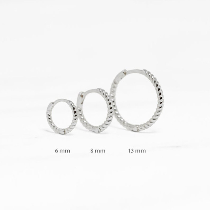Hot-Selling S925 Sterling Silver Trendy Braided Earrings Creative Simple Personality Circle Gold Plated Stud Earrings...