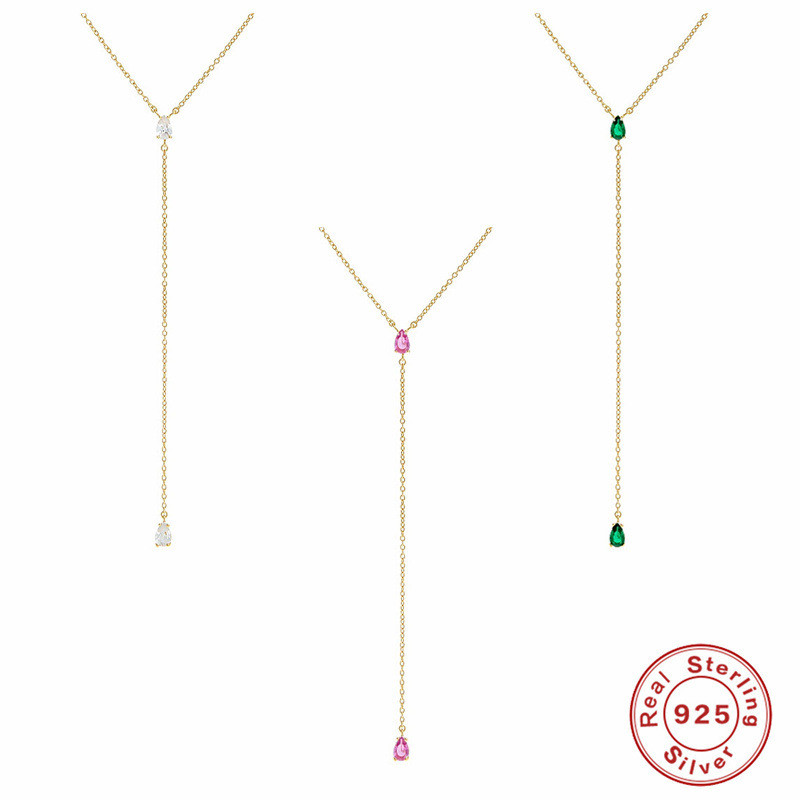 S925 Sterling Silver Simple Y-shaped Diamond-studded Daily Wear Collarbone Necklace Japanese and Korean Niche Elegant High-end Collarbone Chain