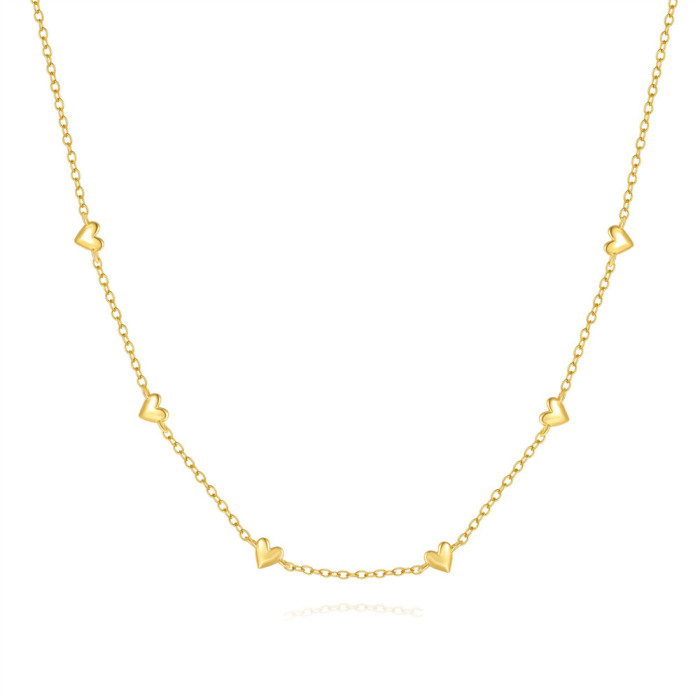 S925 Sterling Silver Heart Layered Necklace for Women, Hot Sale, Light Luxury, Elegant and High-End Clavicle Chain