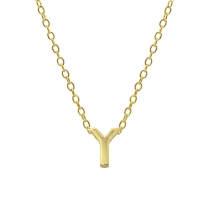 925 Sterling Silver Smooth Surface 26 English Letters Pendant Necklace Bestselling INS Light Luxury Hot-Selling Colla...