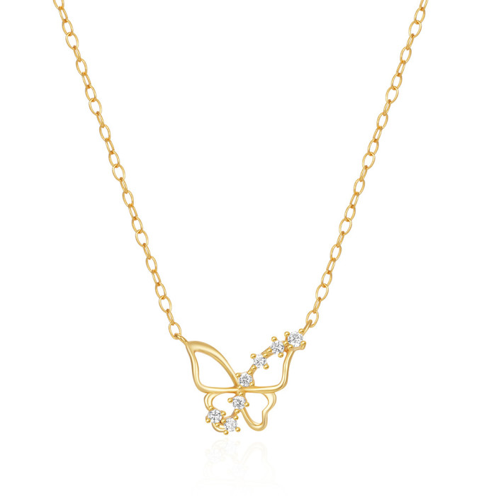 S925 Sterling Silver High-End Butterfly Necklace for Women, Ins Niche Design, Minimalist Style, Personality, Internet...