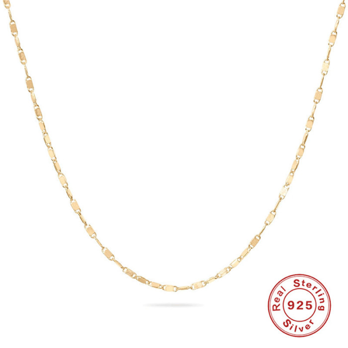 S925 Sterling Silver Classic Basic Versatile Adjustable Necklace Collarbone Chain European and American Hot-Selling Fashionable Elegant Personality Jewelry
