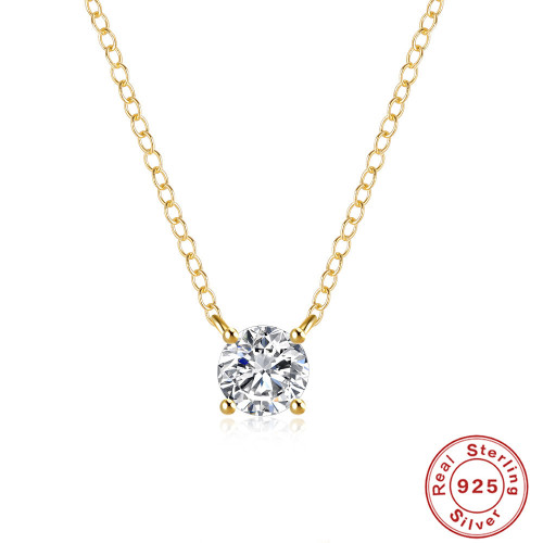S925 Sterling Silver Single Luxury Zircon Inlaid Diamond Women's Collarbone Necklace Korean and Japanese Internet Celebrity Hot-Selling High-End Collarbone Chain