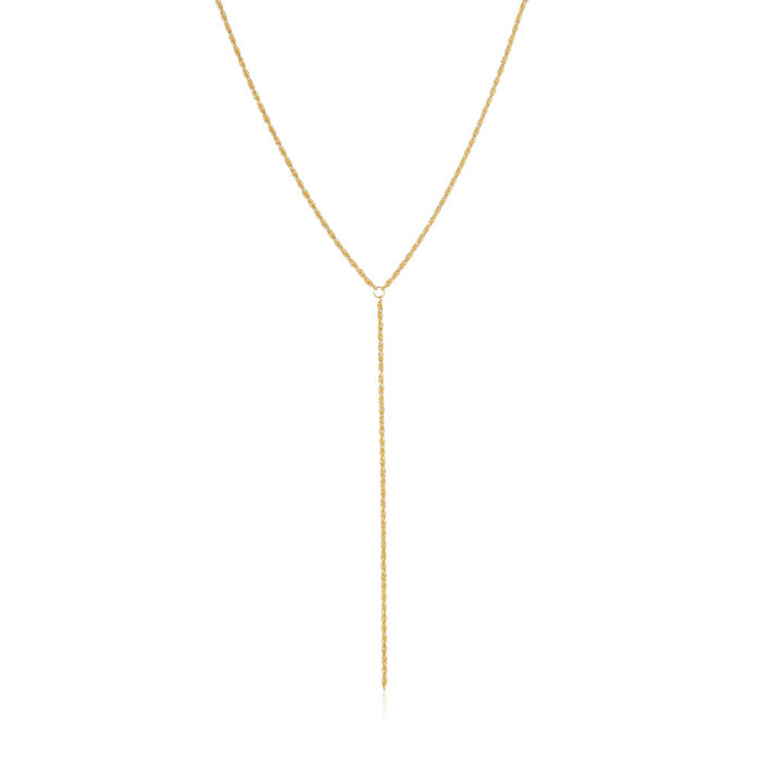 S925 Sterling Silver Y-shaped Daily Wear Necklace for Women, Collarbone Chain, European and American Cross-border INS Simple Collarbone Necklace Jewelry