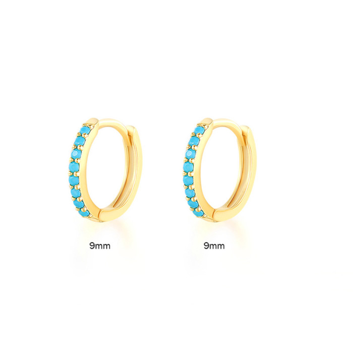 925 Sterling Silver Light Luxury Circle Earrings Ear Clips Hot Selling Jewelry Simple Colorful Zircon Hoop Earrings f...