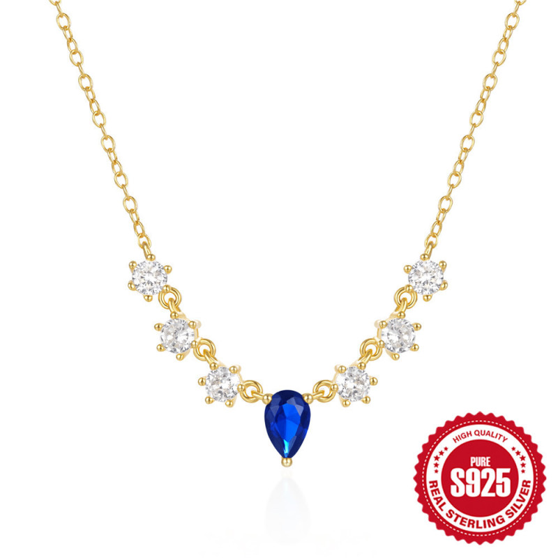 925 Sterling Silver Elegant Niche Design Clavicle Chain Necklace European and American Hot Selling Diamond-Encrusted Personality High-End Light Necklace