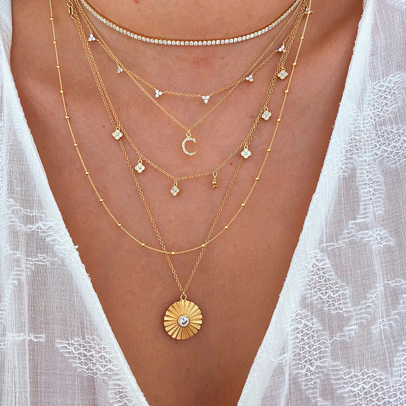 S925 Sterling Silver INS Mini Three-Diamond Layered Collarbone Chain Necklace Korean and Japanese Style Elegant Personality Light Luxury Collarbone Necklace