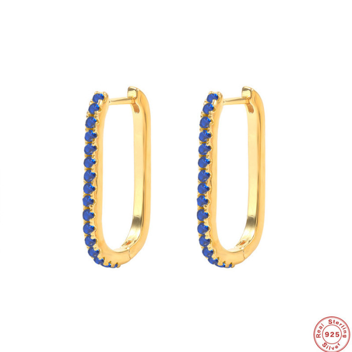 S925 Sterling Silver U-Shaped Stone-Studded Personality Trendy Ear Cuff Earrings Best-Selling Fashion Simple INS St...